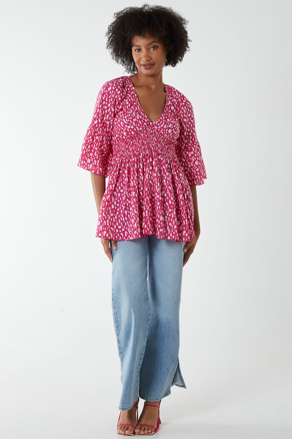 Blue Vanilla Shirred Bust Top