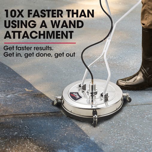 NNEMB 24 Stainless Steel Pressure Washer Surface Cleaner-3/8 Fitting-with Yoke Handlebar-For Concrete Driveway Patio Floor