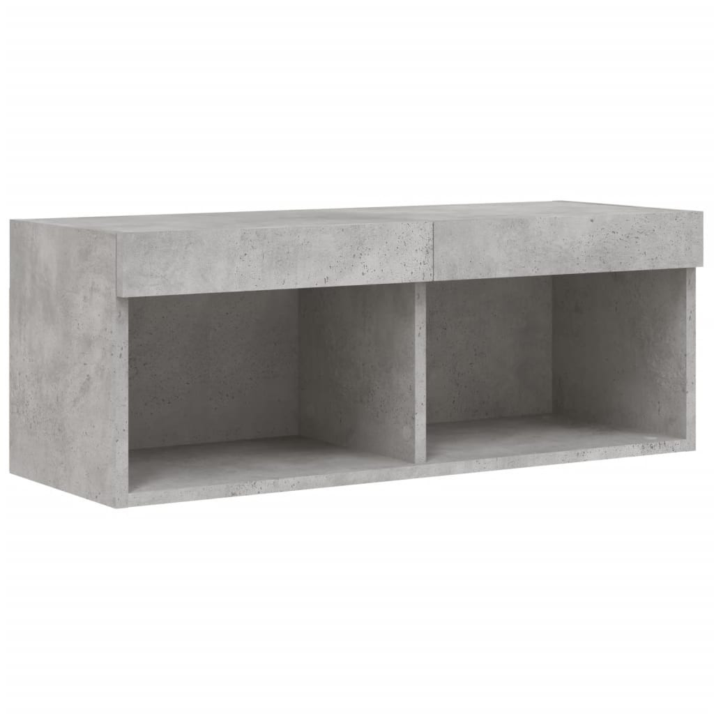 Szafka TV z oświetleniem LED szarość betonu 80x30x30 cm