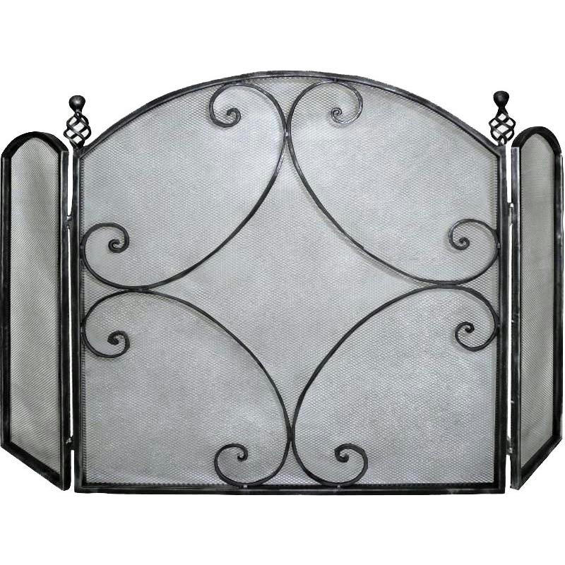 - Pare-feu 3 panneaux manoir en fer forgé