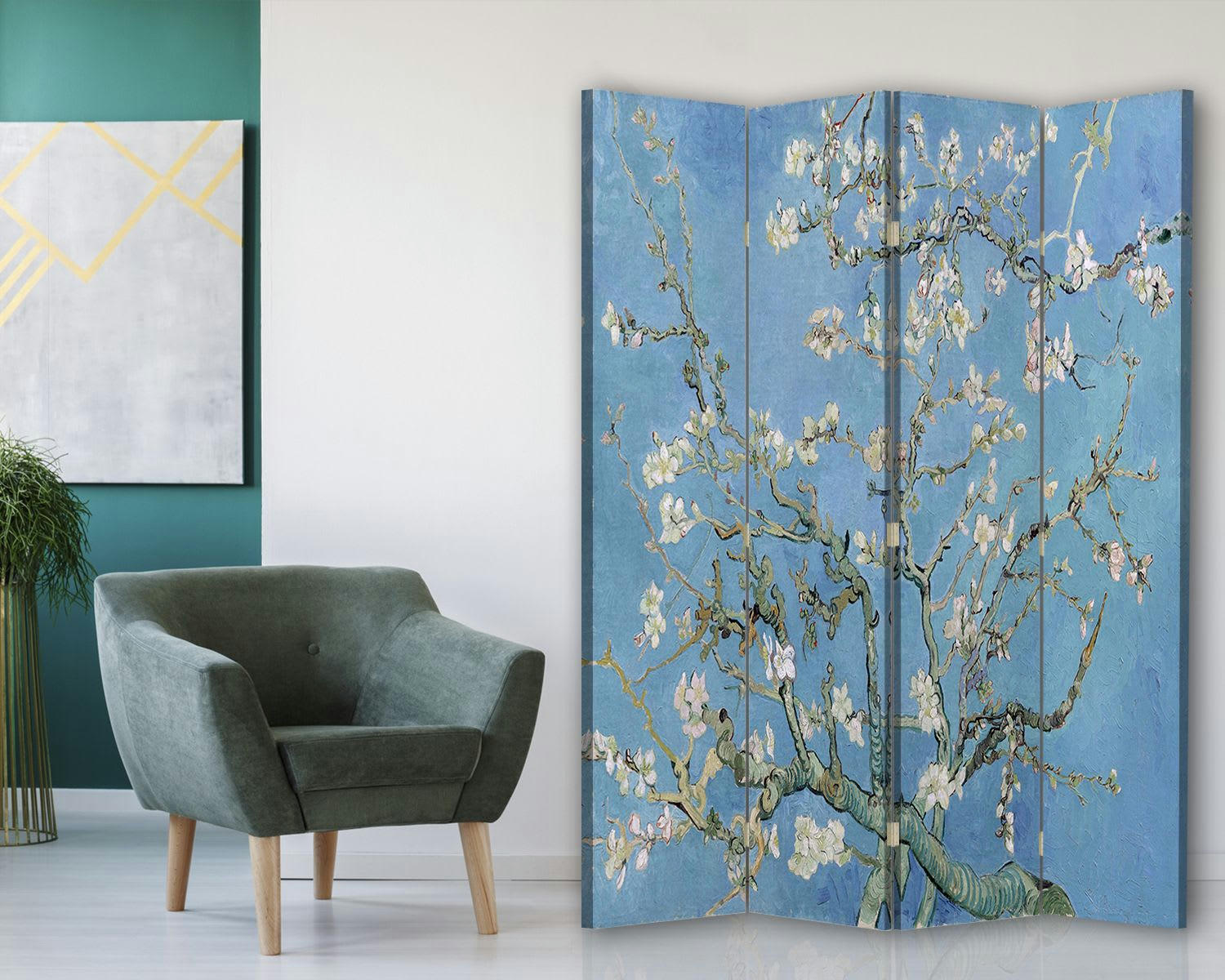 - Paravent - Cloison Amandier en Fleurs - Van Gogh cm 145x170 (4 volets)