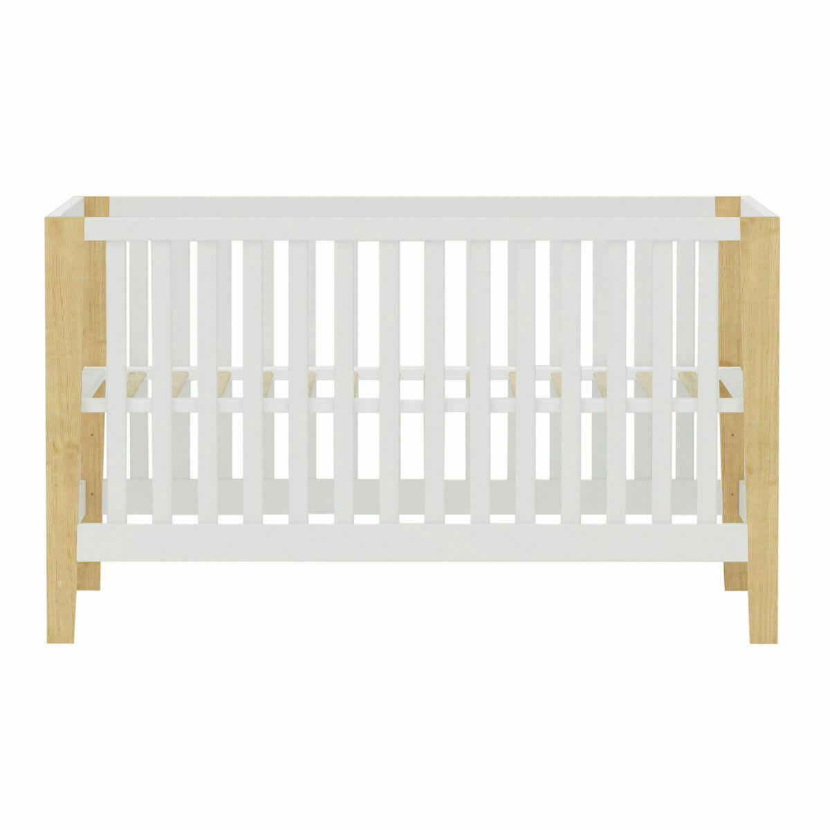 OLYMPE - Pack lit bébé avec matelas 70x140 cm bois massif blanc