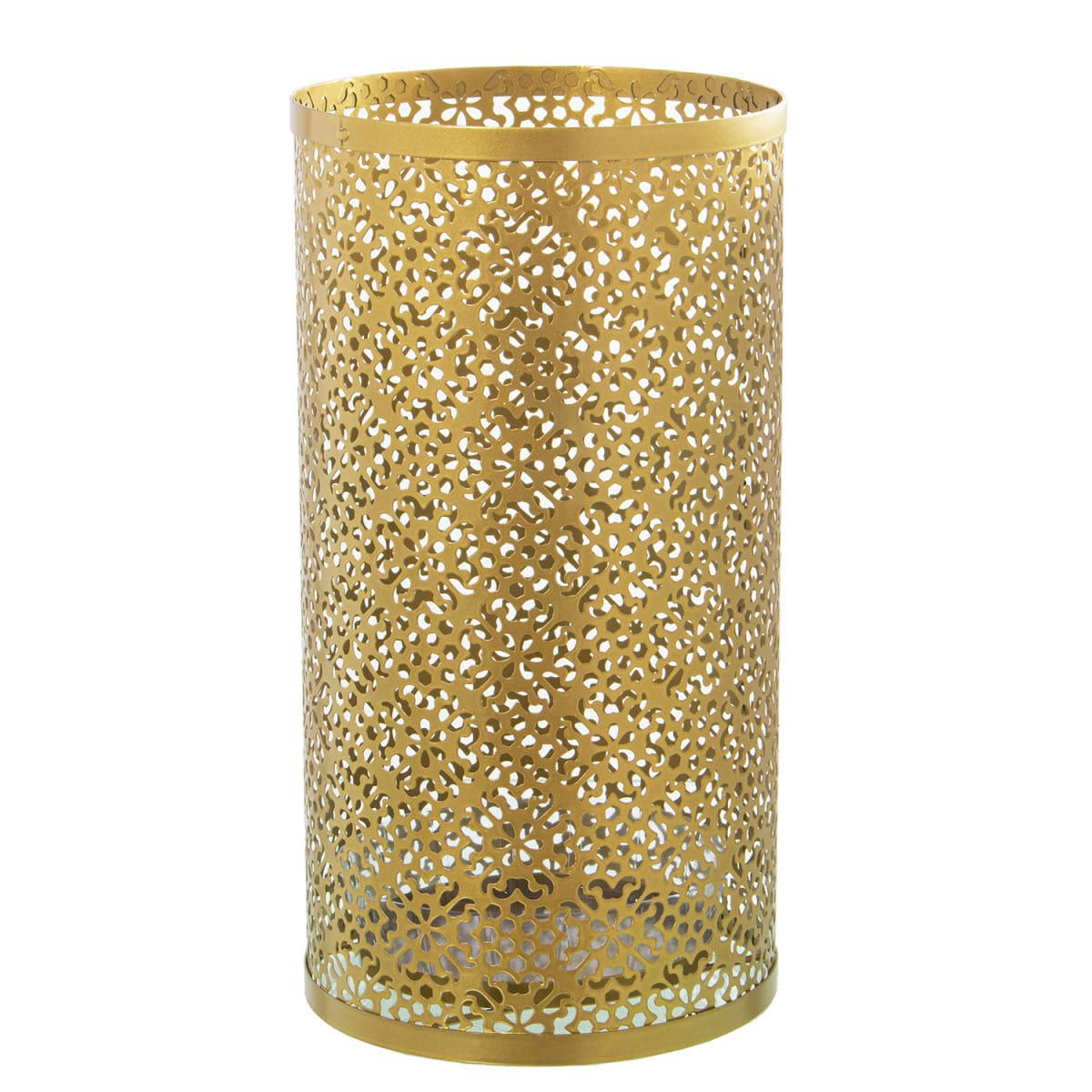 - Porte parapluie rond en métal ajouré doré 24x45cm