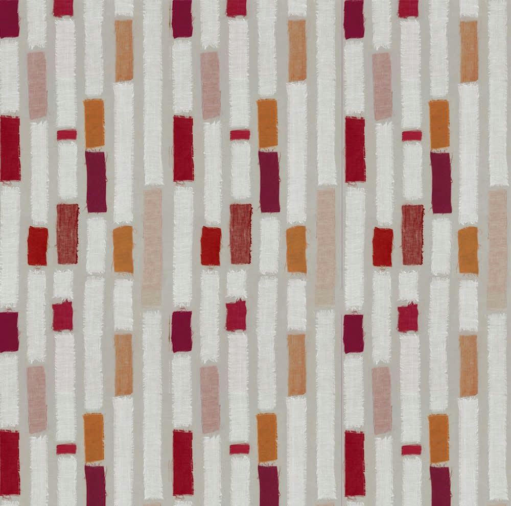 RAYURE - Nappe enduite rectangle 160 x 300 cm rouge