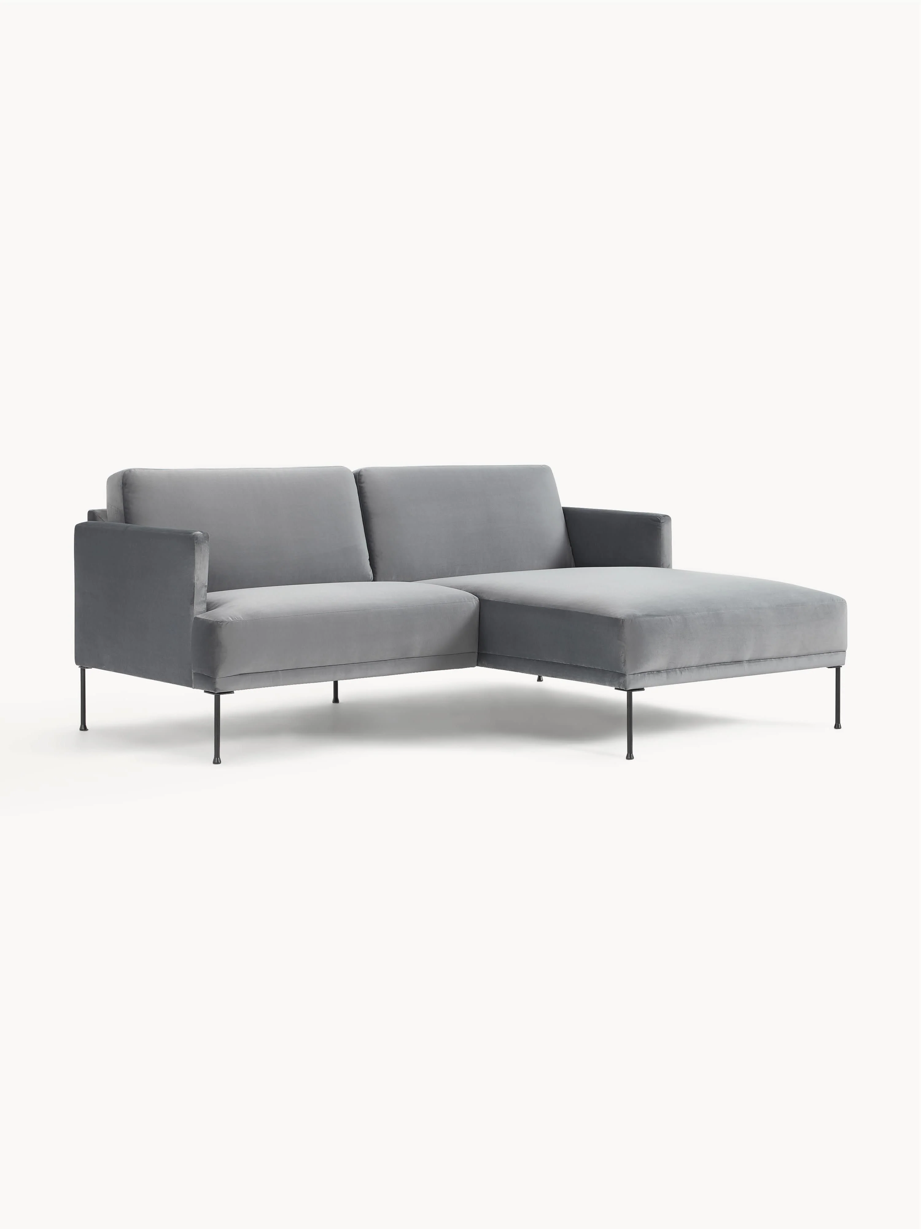 Kleines Samt-Ecksofa Fluente