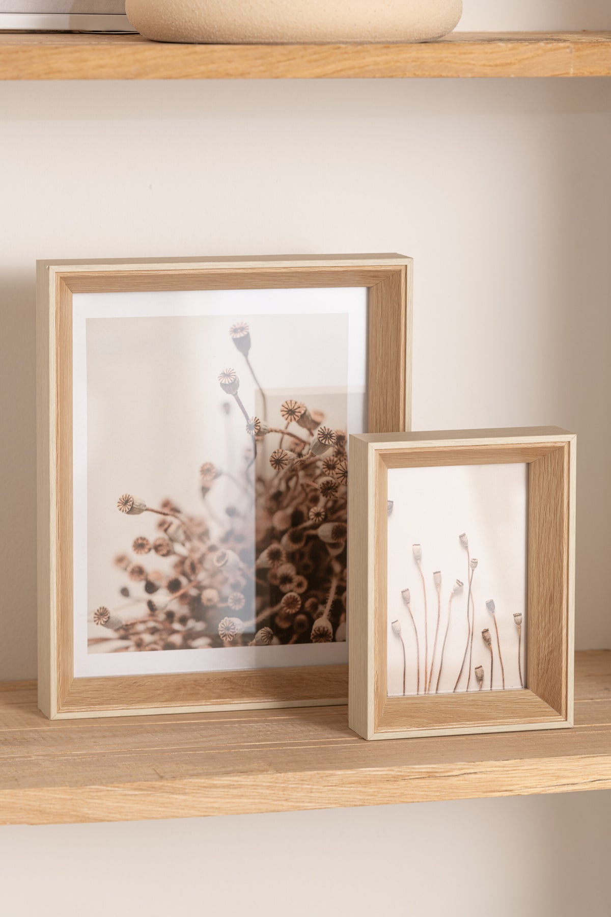 J-Line fotolijst Diepte - hout - creme - medium - 2 stuks