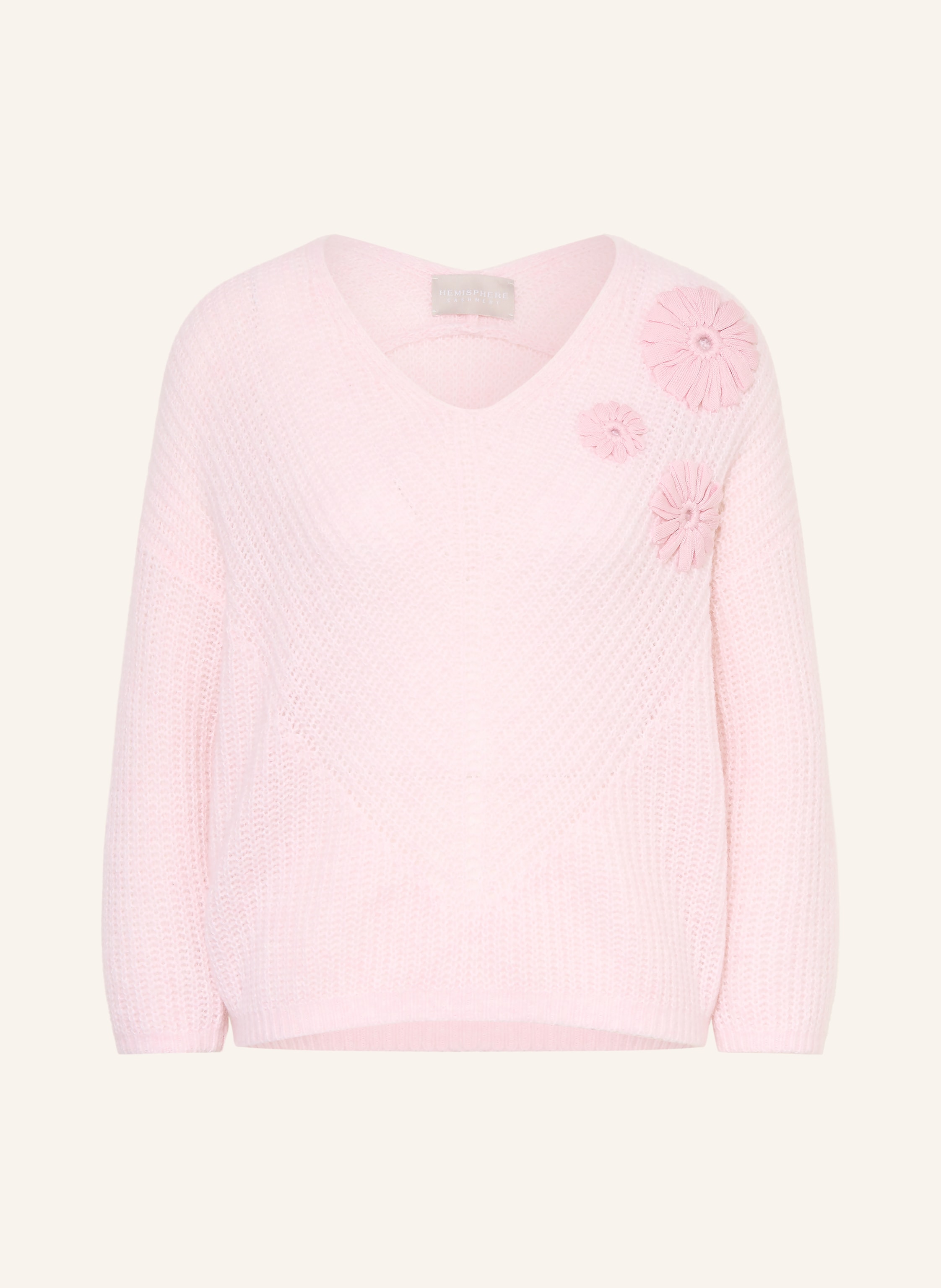 HEMISPHERE Pullover mit Cashmere und 3/4-Arm