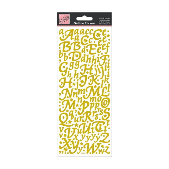 Anita's Gold Star Alphabet Outline Stickers