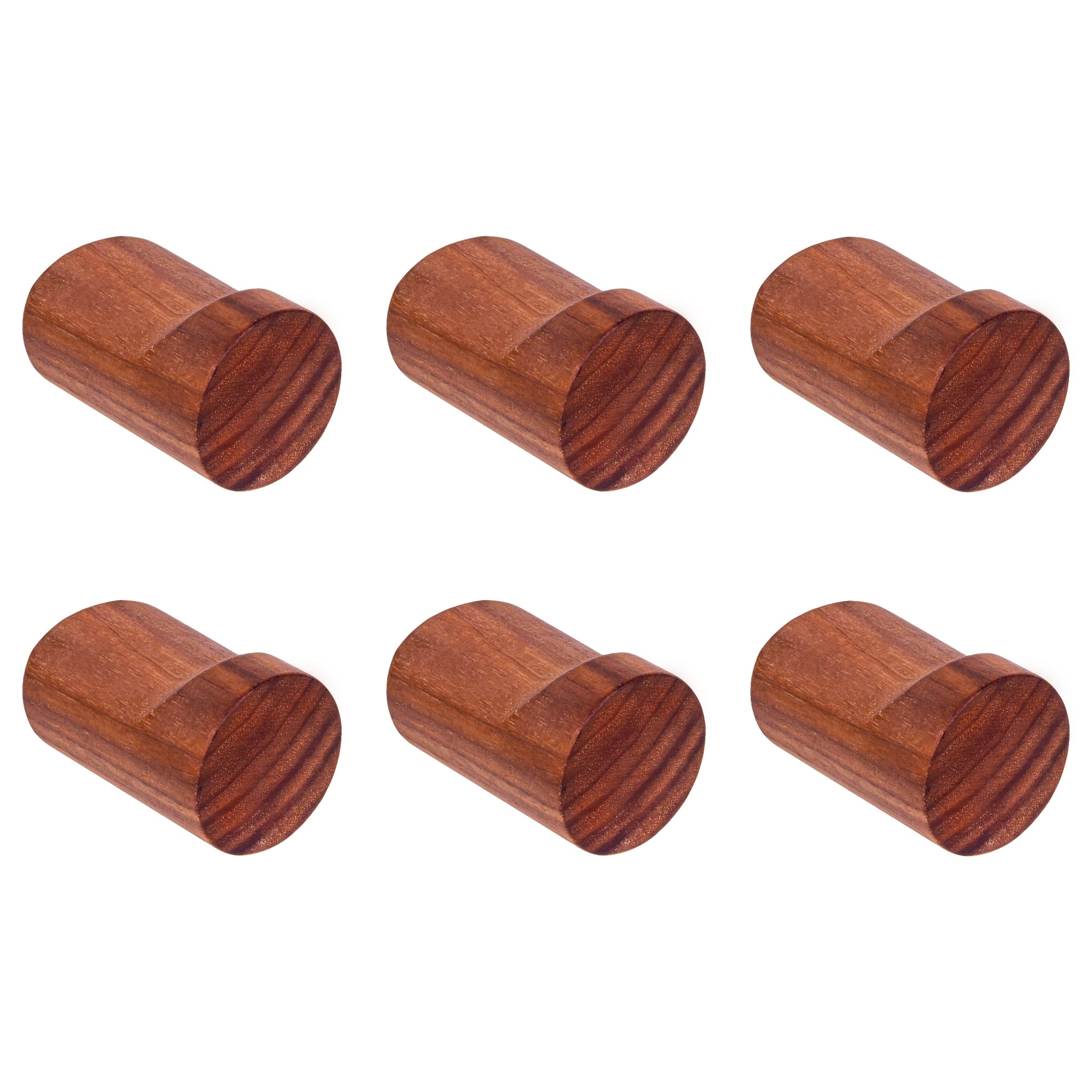 QUVIO Wandkapstok - Hout - donkerbruin - Set van 6