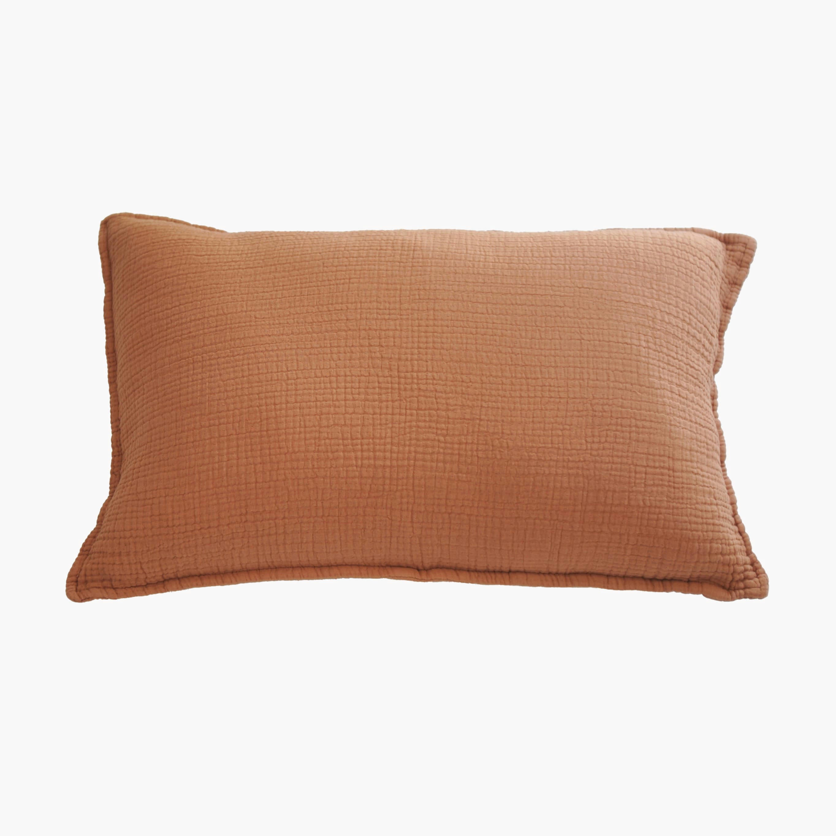 GAZE DE COTON - Coussin gaze de coton terre cuite 35X50 CM