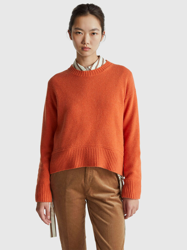 Boxy fit sweater in wool blend