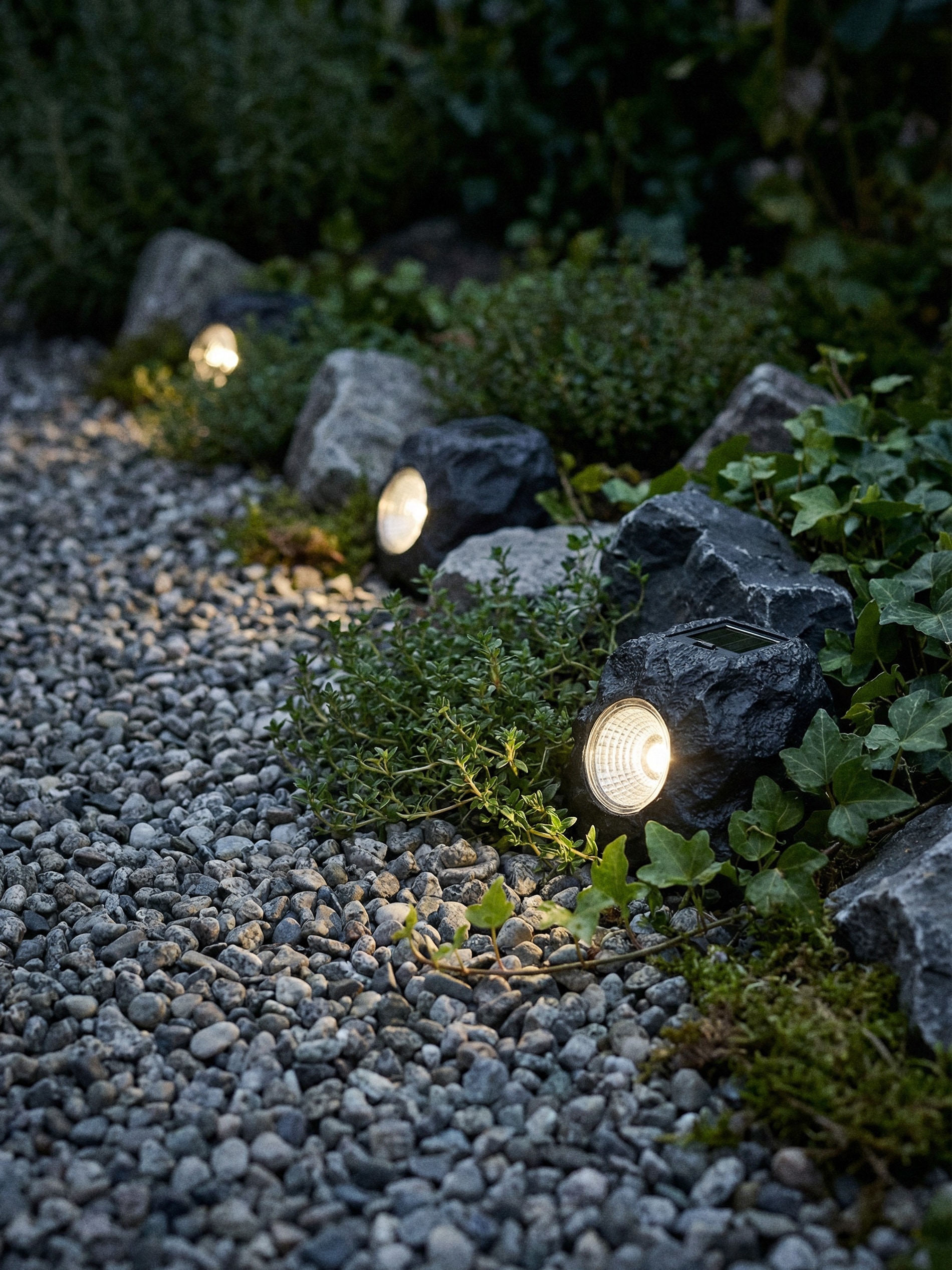 Ogrodowa lampa solarna LED w kształcie kamienia