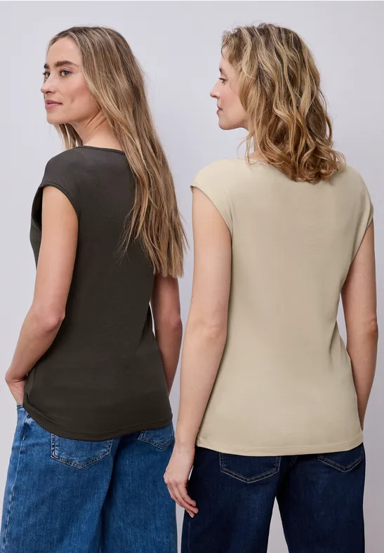 Basic Shirt mit Boatneck im 2er-Pack