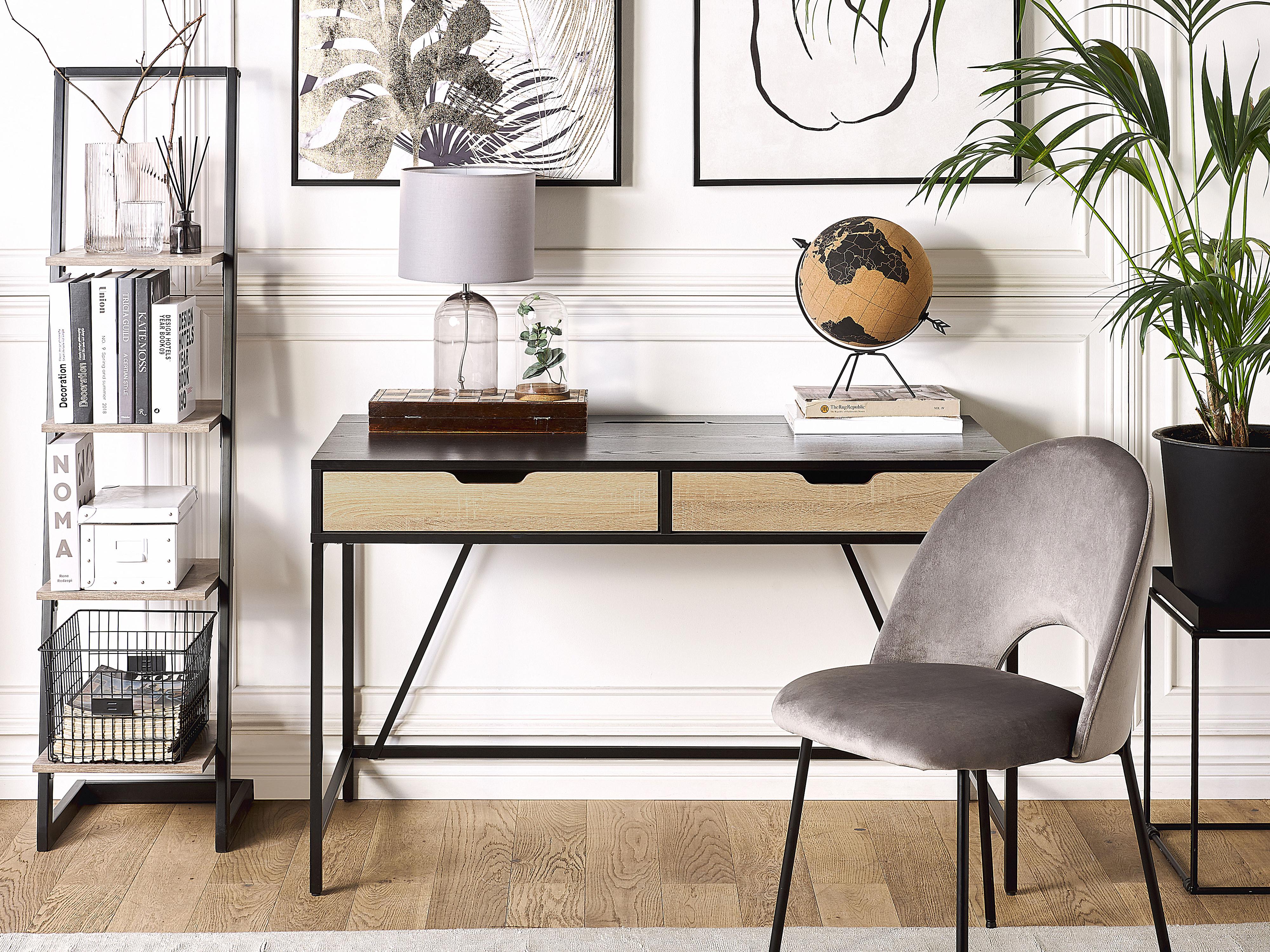 Home Office Desk JENA Black 120 cm 60 cm with Drawers