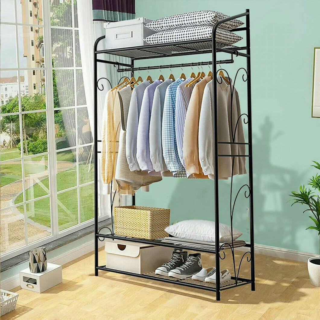 Garment Stand 3 Tiers Clothes Rack Wire Shelving Freestanding Closet - 31x14.2x63.3 inch