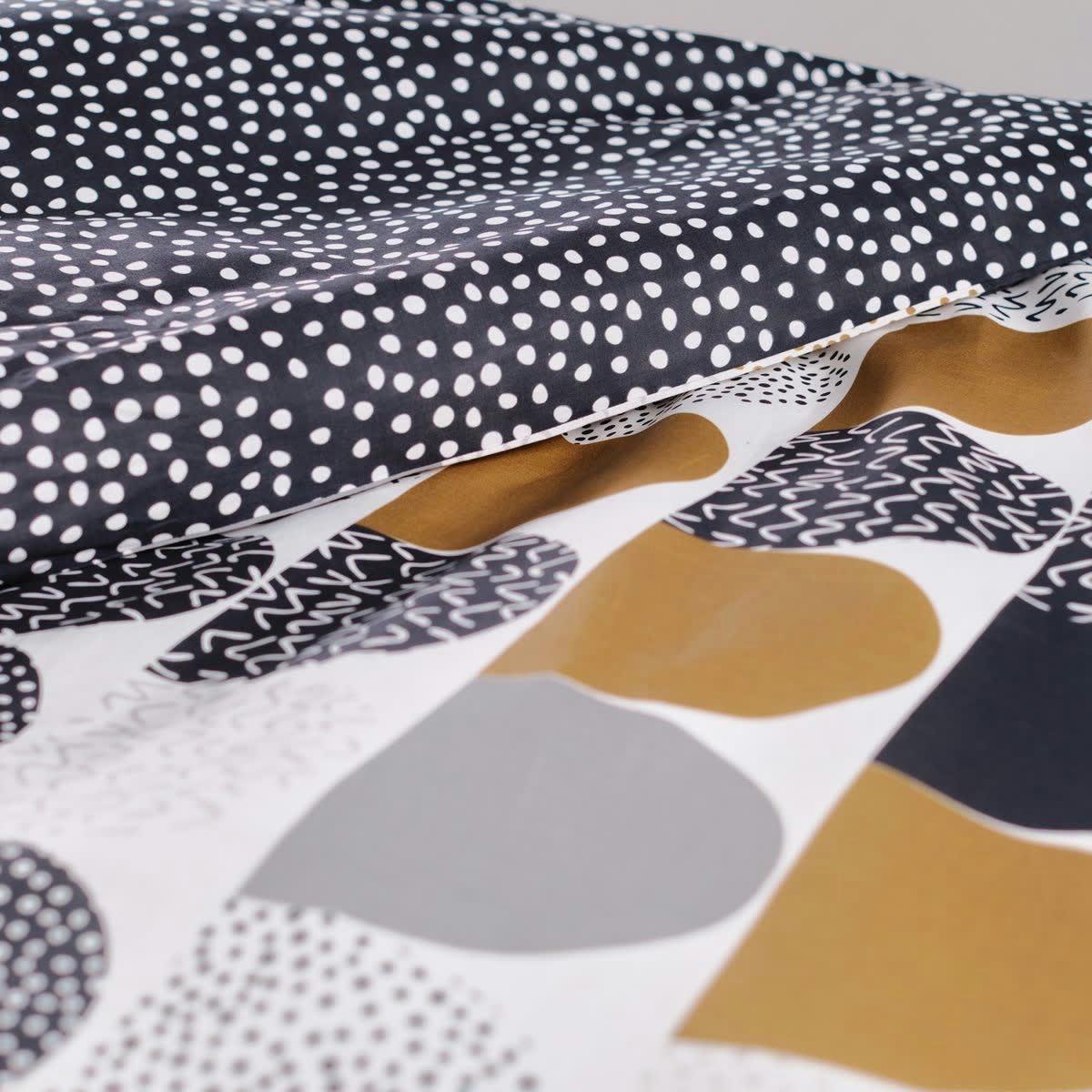 SUNSHINE ANTOINE - Parure de lit imprimé en coton blanc 220x240