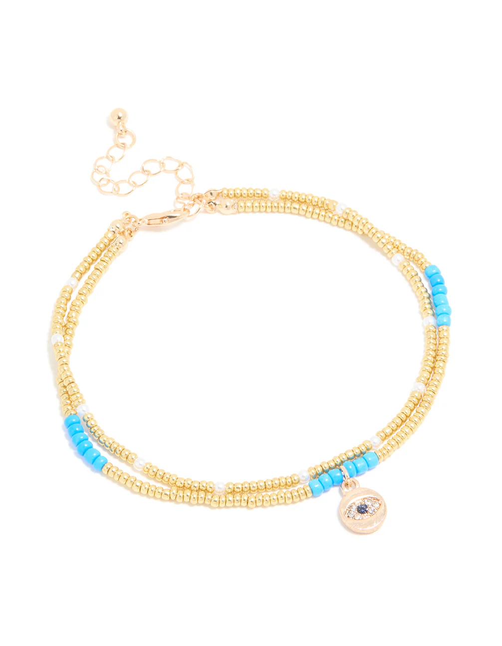 Gold Evil Eye Charm Anklet