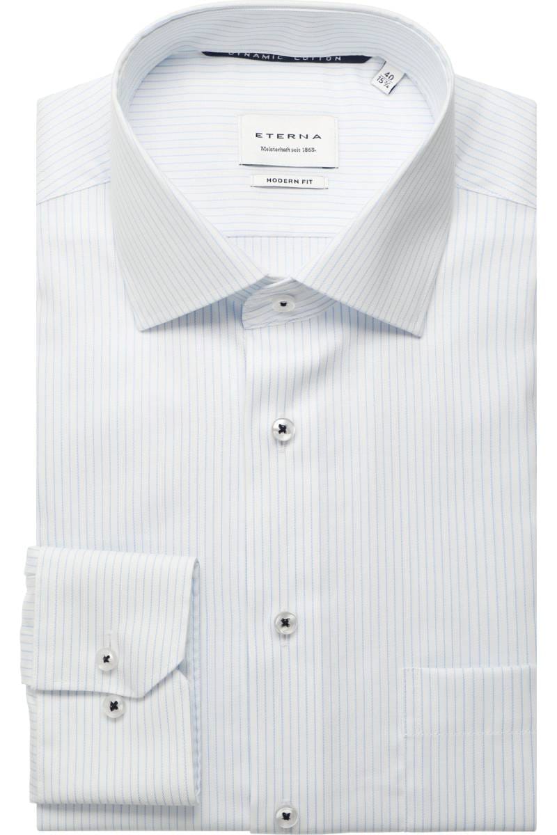 ETERNA Modern Fit Hemd mittelblau, Gestreift