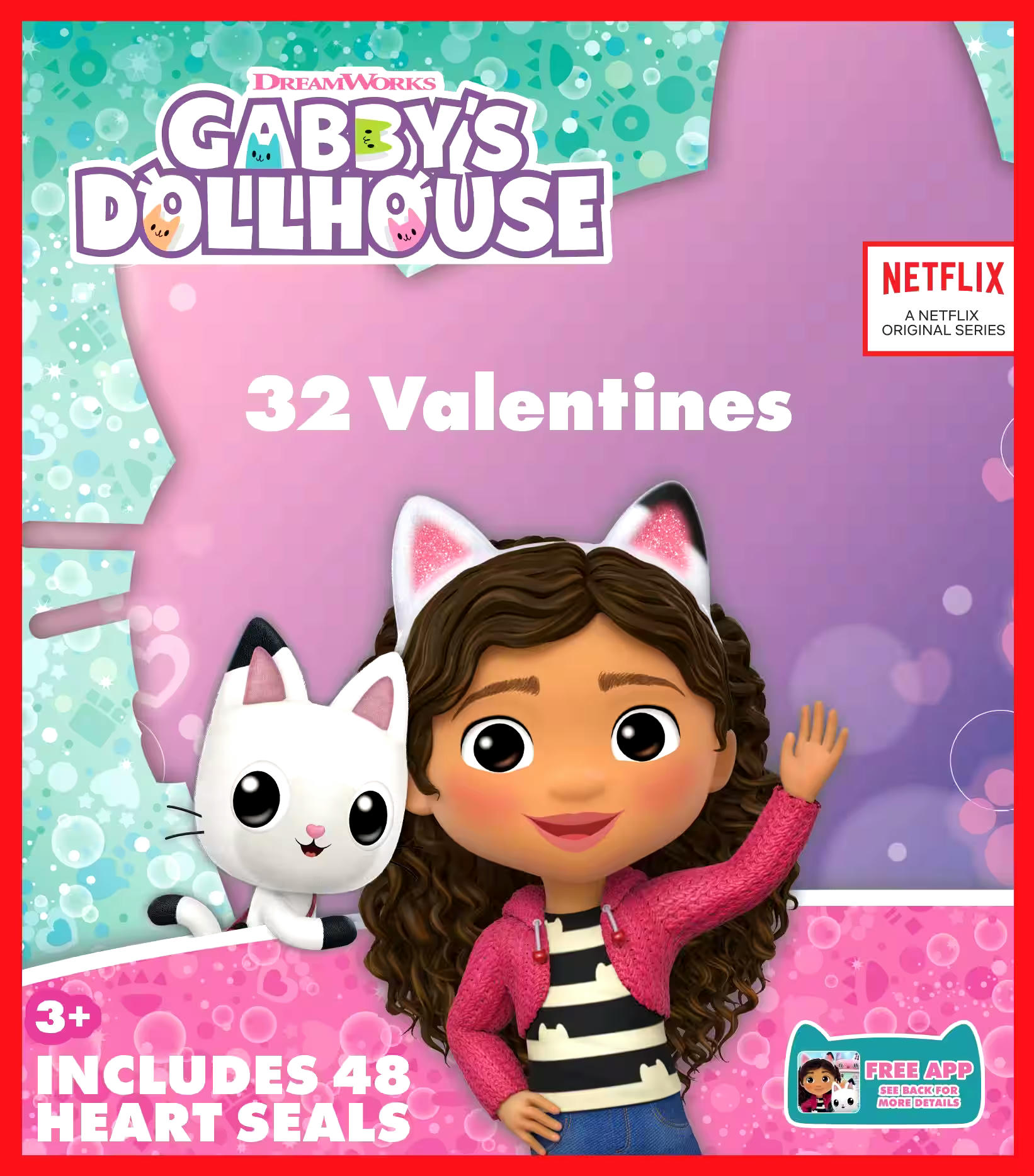 Paper Magic Valentines Showcase Gabby's Dollhouse Card, 32-ct