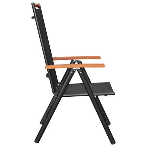 NNEVL Folding Garden Chairs 6 pcs Textilene Black