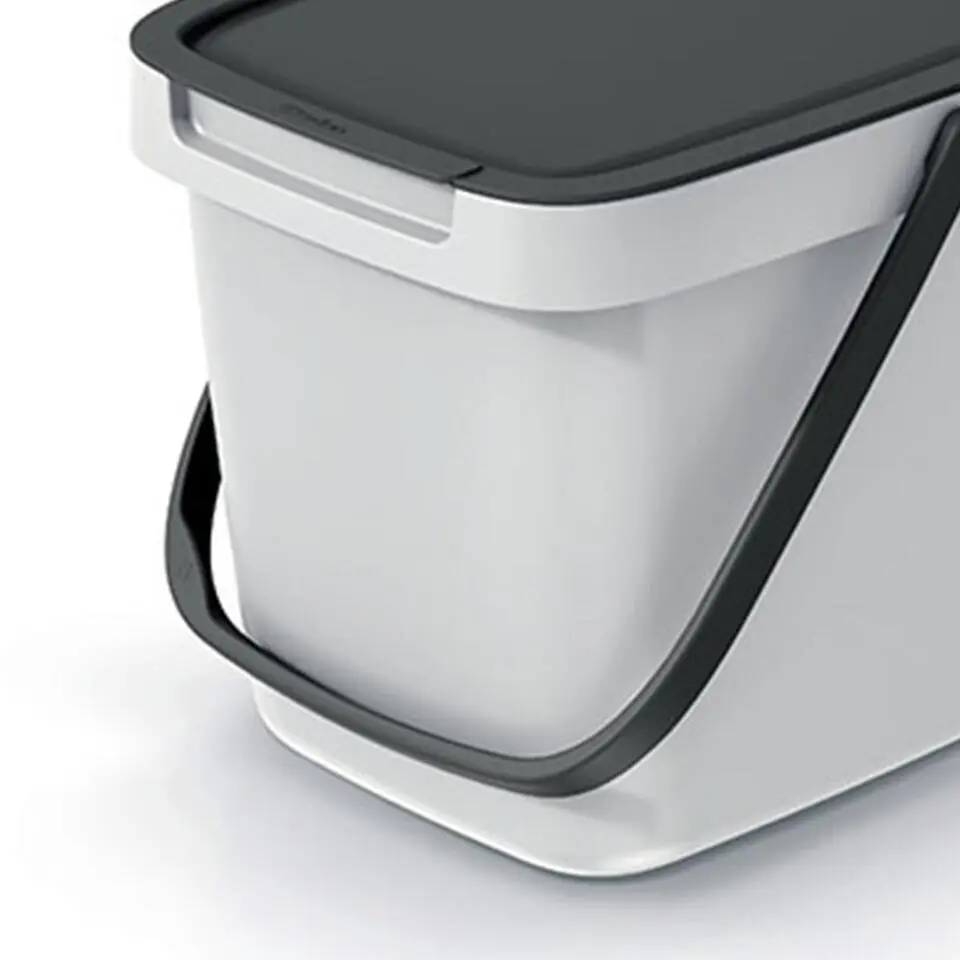 Keden GFT aanrecht afvalbak - creme wit - 6L - 20 x 26 x 20 cm