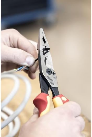 Wiha Multifunctional Pliers for Electricians 8-in-1 I Crimping, Stripping, Cutting, Gripping, Deburring, Bending, Screwing, Cutting Screws (45705)
