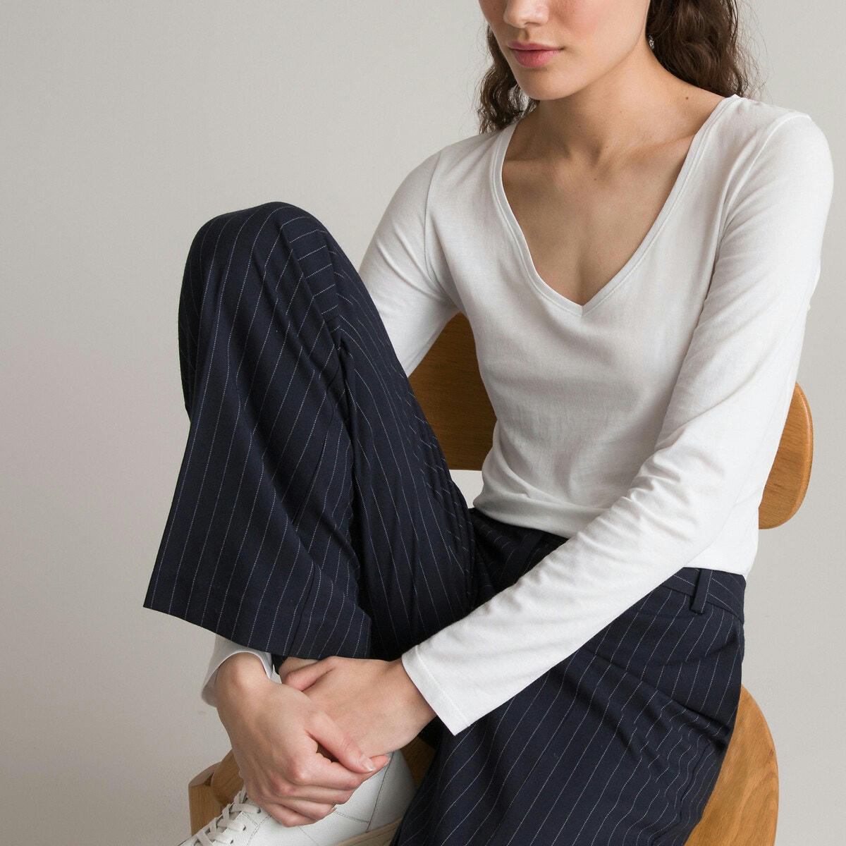 T-shirt en coton bio, col V