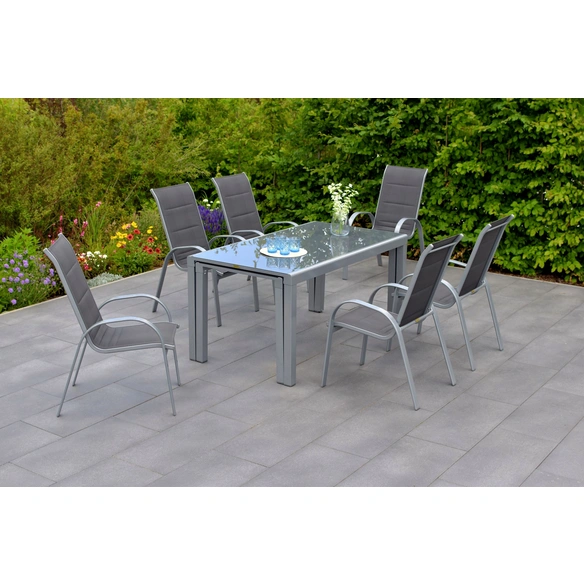 Gartenmöbelset »Amalfi«, 7-tlg., stapelbar/verlängerbar, Aluminium/Textil