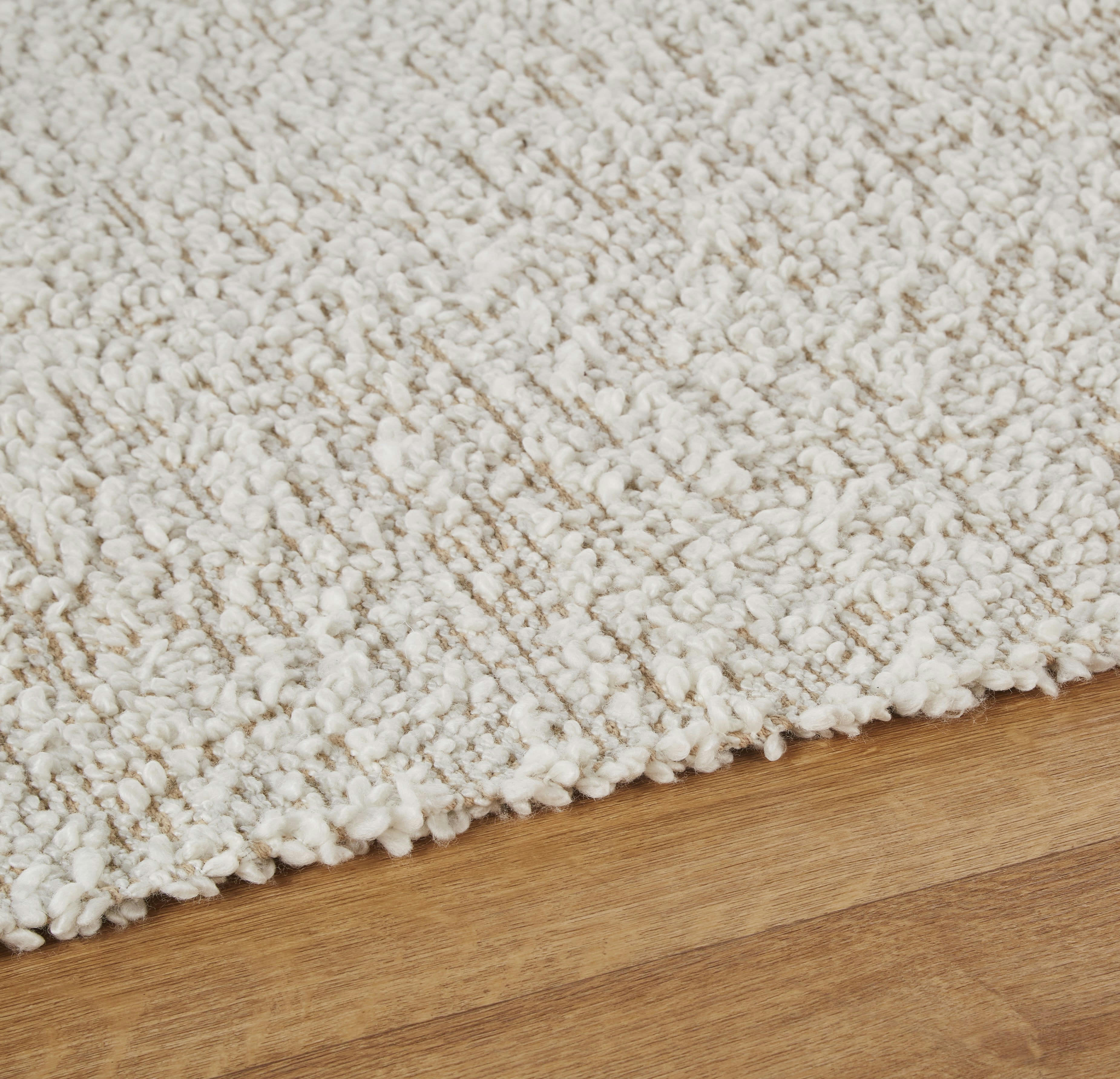 LOVEO - Tapis en coton recyclé écru 160x230