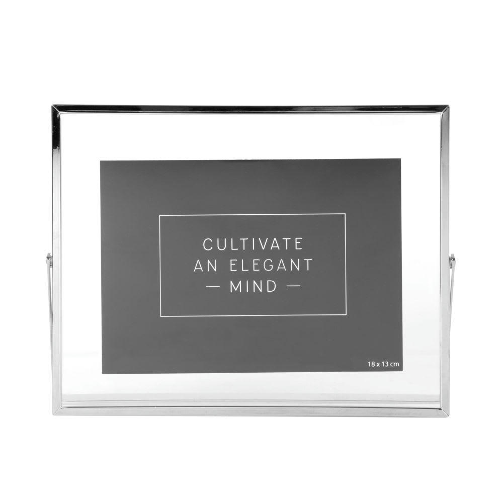 LEANA - Cadre photo en verre et métal argenté 18x13