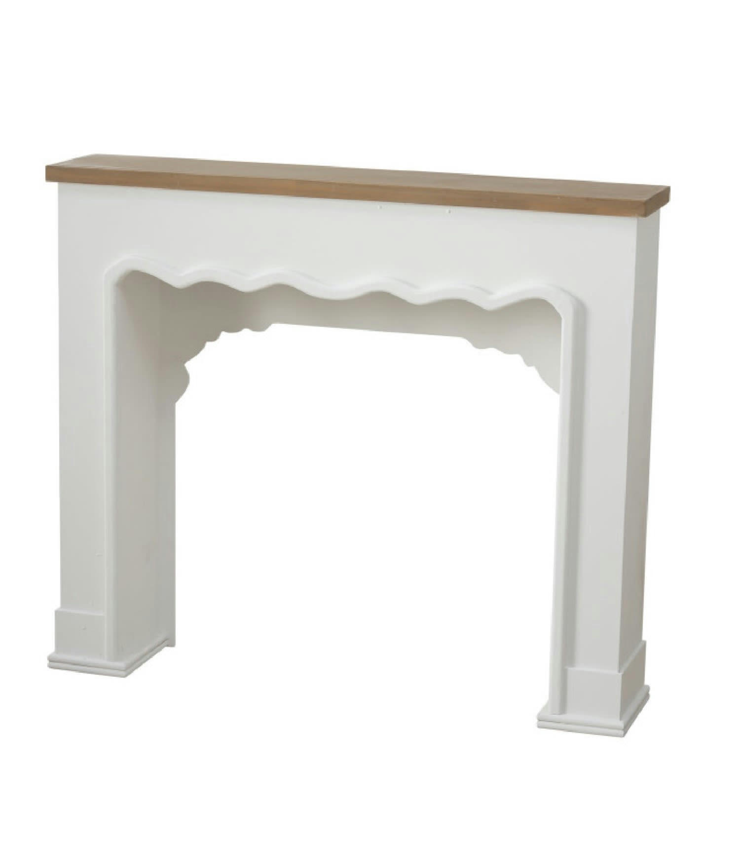 BICOLORE - Cheminée décorative en bois bicolore bois et blanc