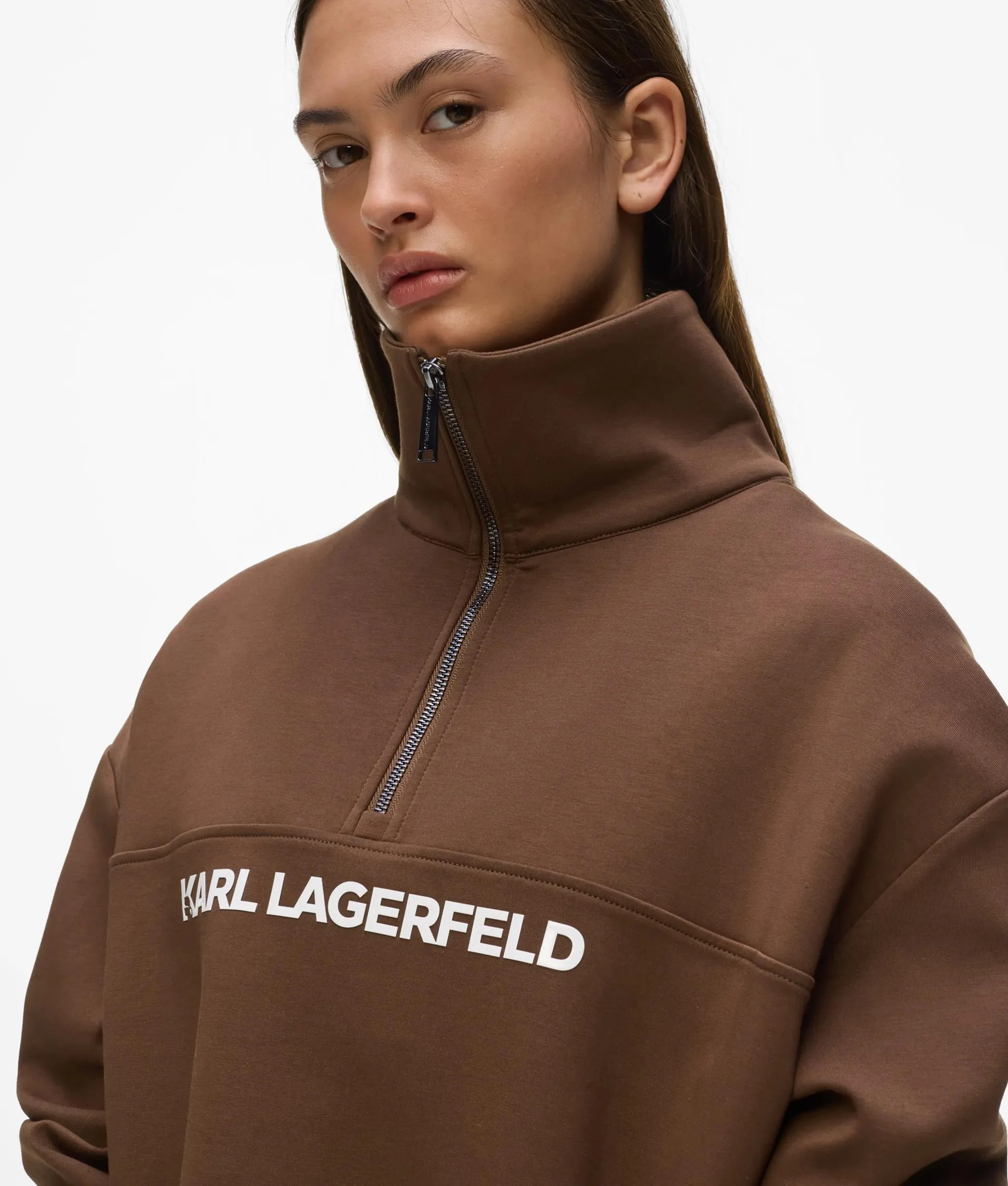 Sweat-shirt athleisure avec fermeture à demi-zip et logo