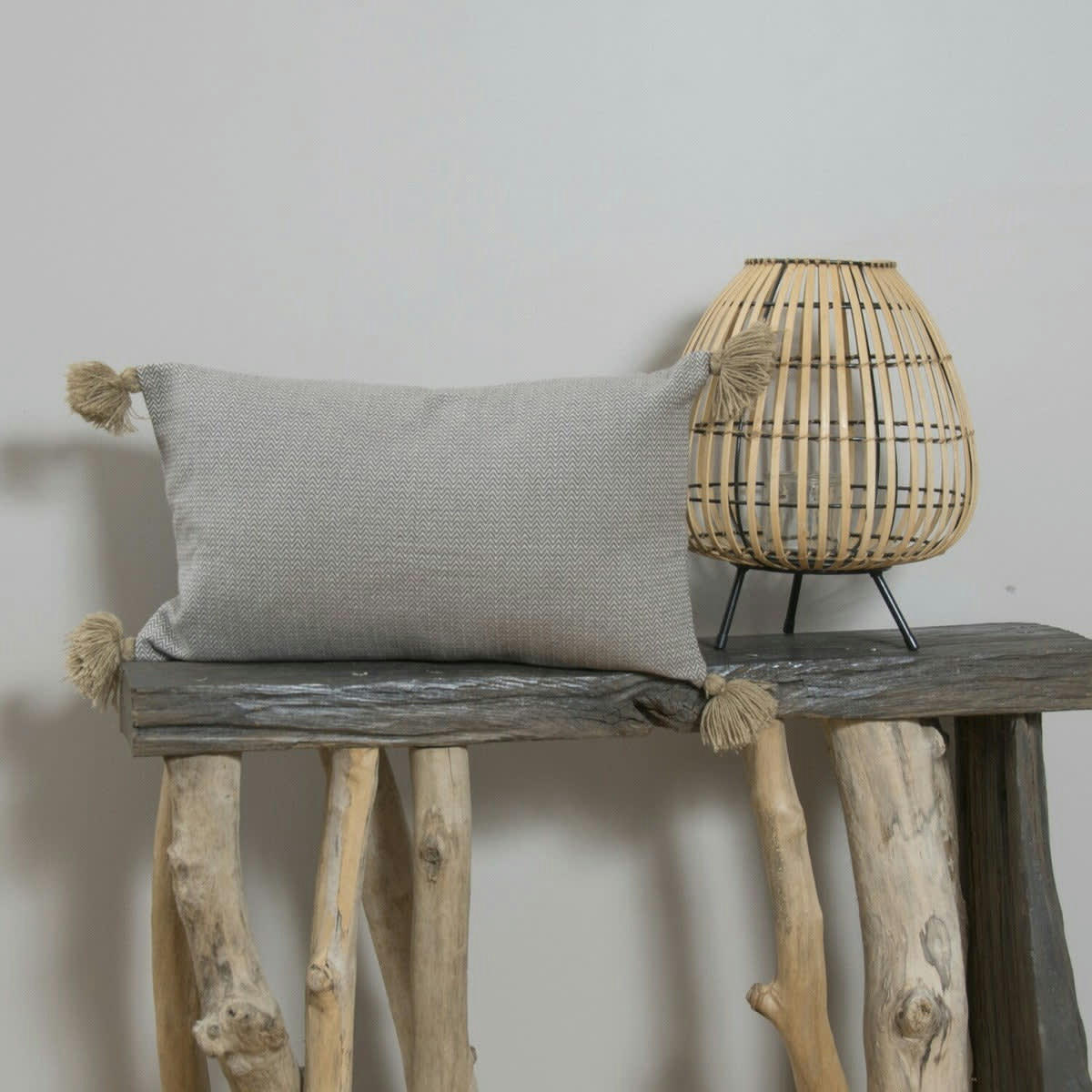 STOCKHOLM - Housse de coussin coton  50x30 taupe