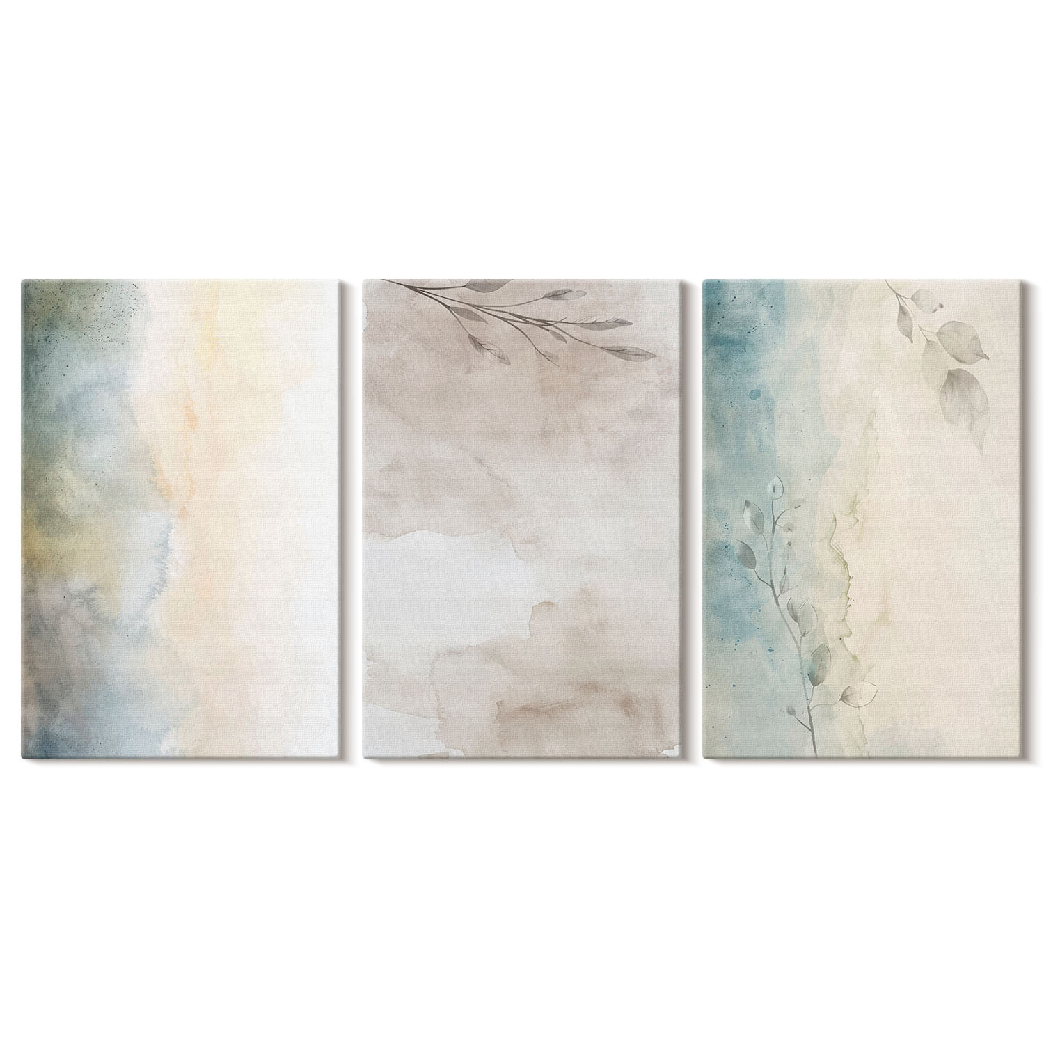 Obraz canvas 3 częściowy Delikatne akwarele | 3x40x60 | Wallfluent