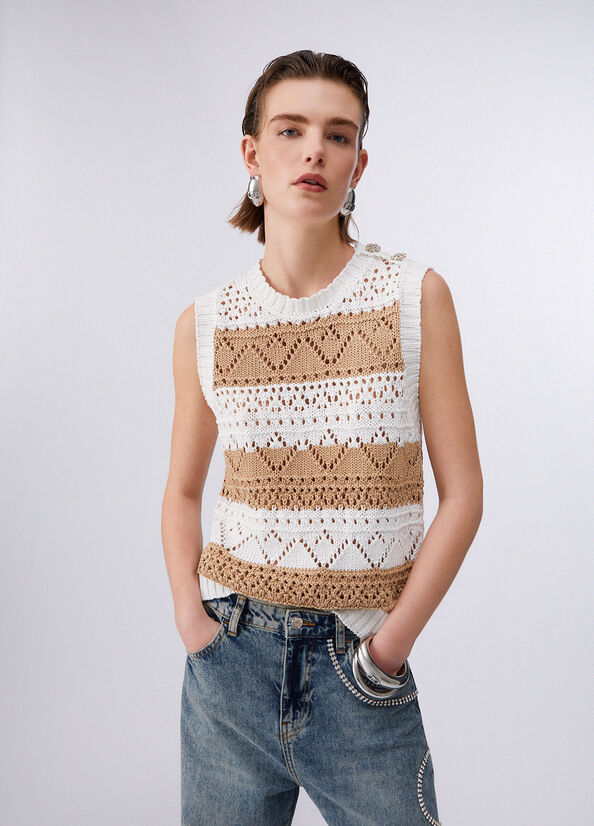 Top in maglia crochet