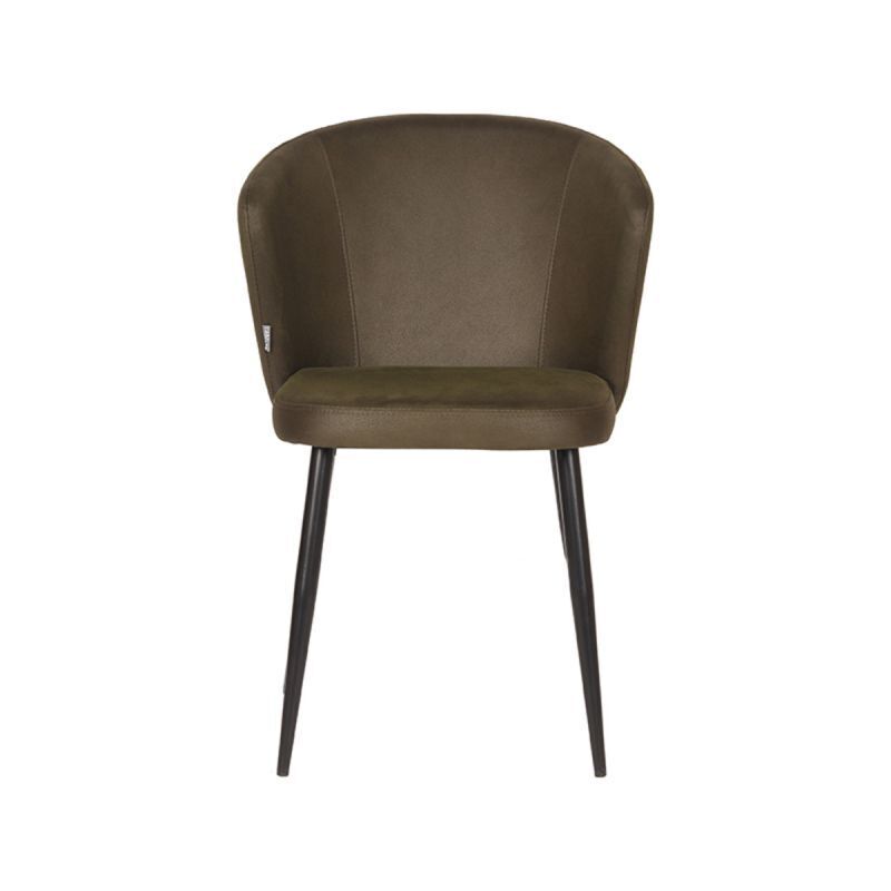 LABEL51 Eetkamerstoel Wave - Groen Microfiber - Set van 2