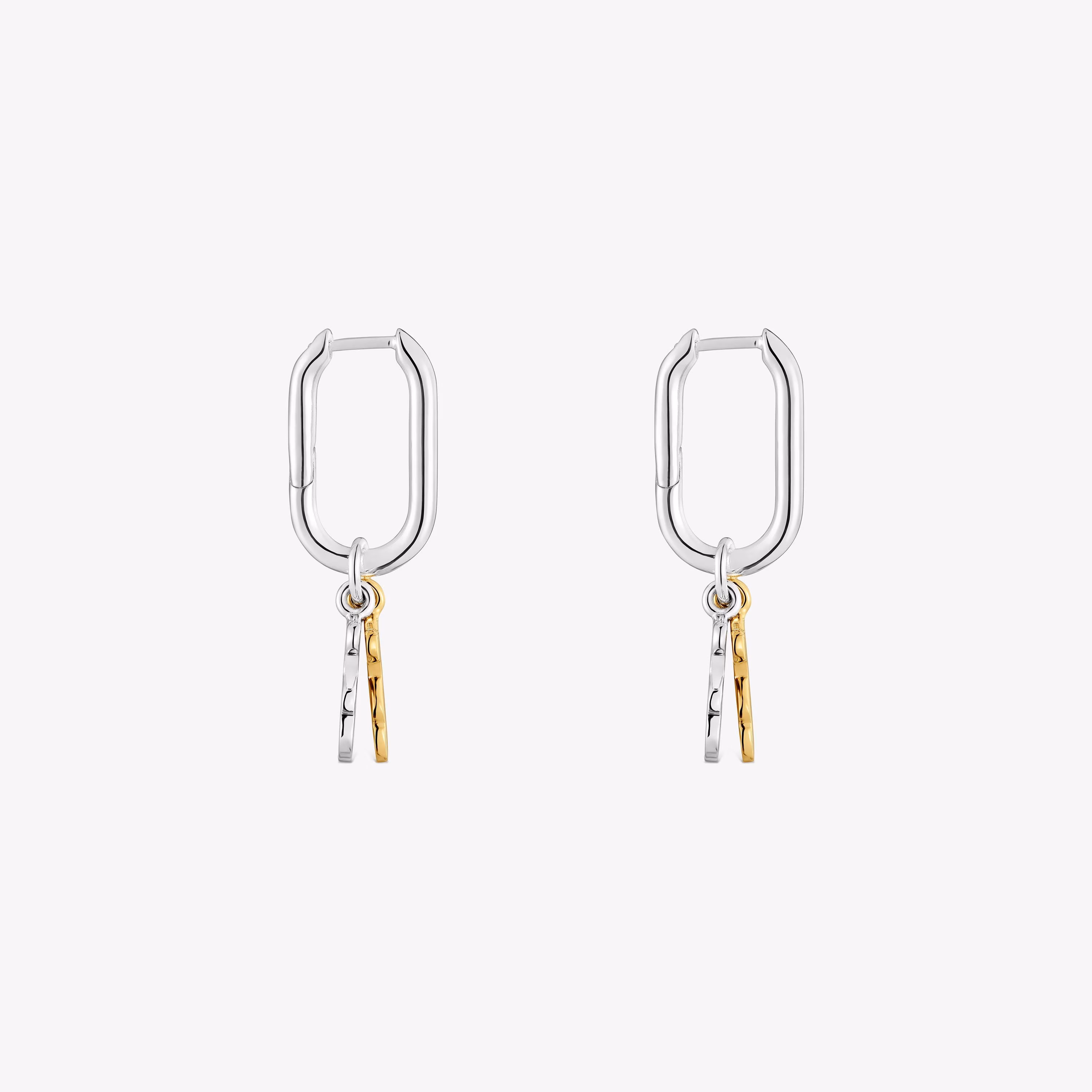 Pendientes de aro pequeños motivo oso bicolor Sweet Dolls