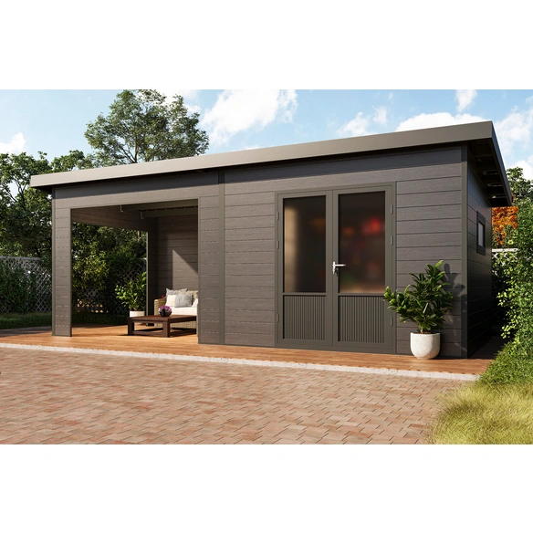 Gartenhaus »Tona 6030 28«, BxHxT: 654 x 252 x 340 cm, 18,2 m², anthrazit
