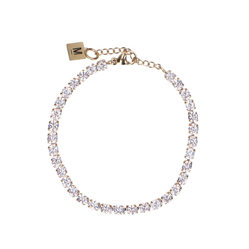 Manfield Goudkleurige strass armband