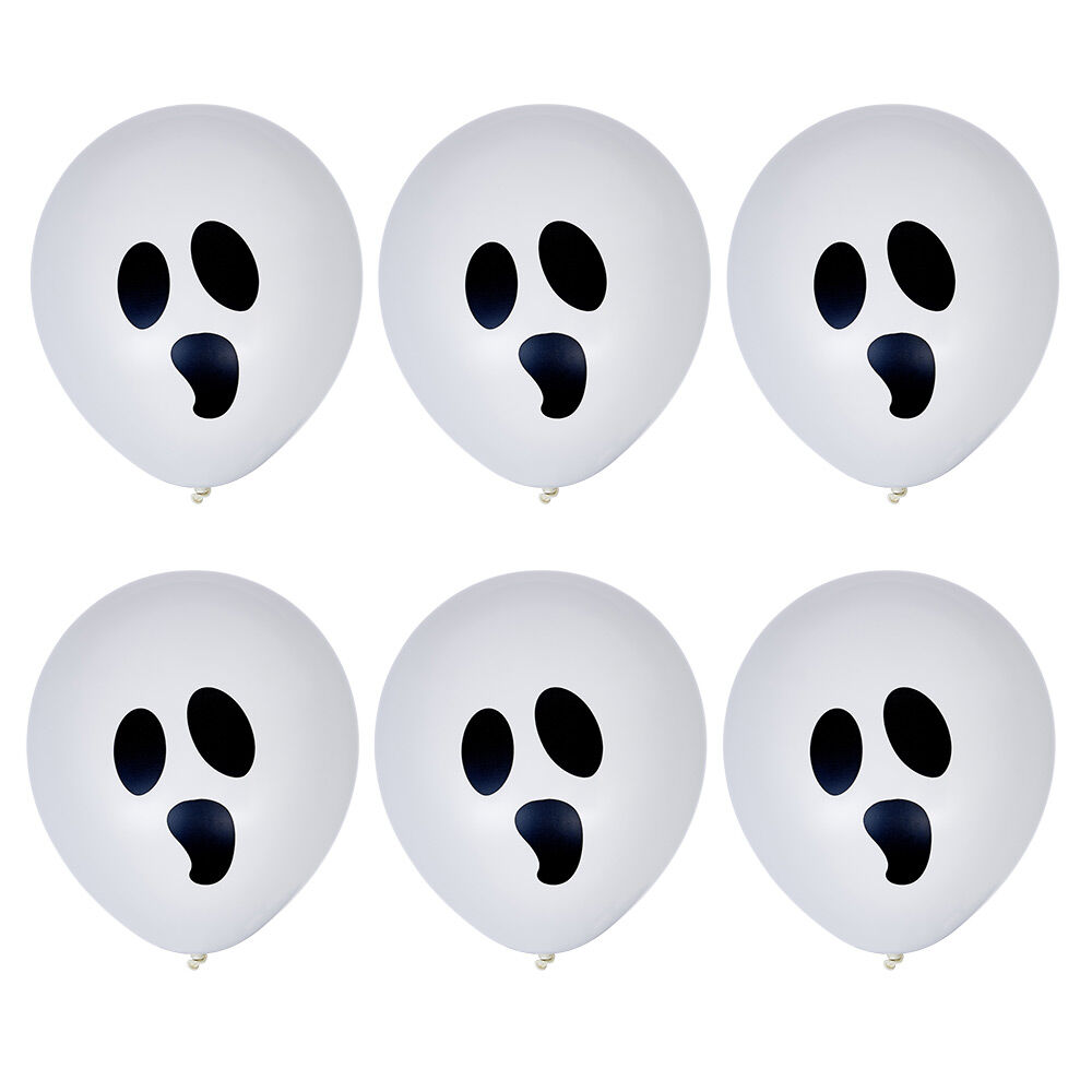 Ballon Halloween noir et blanc fantôme x6