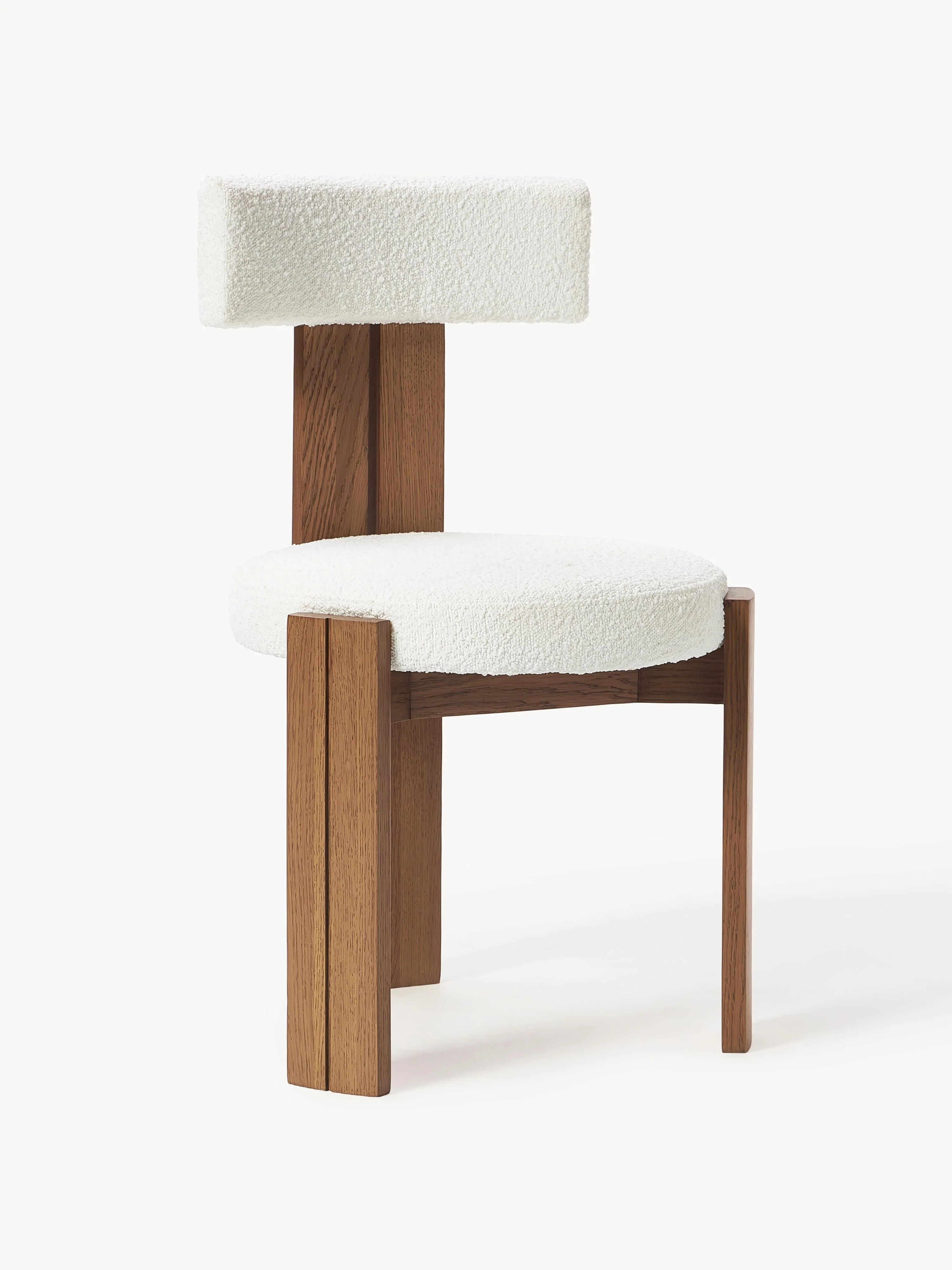 Holzstuhl Katya mit Bouclé-Polsterung