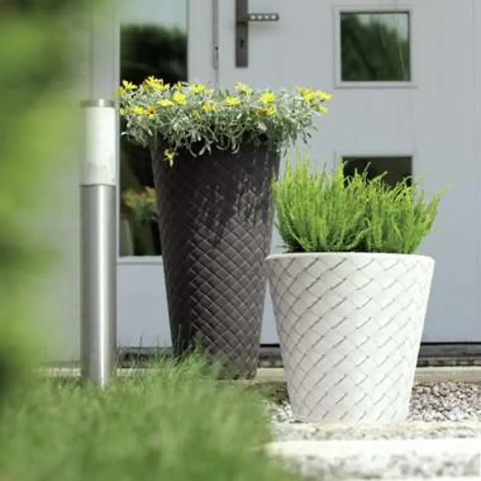 Prosperplast Bloempot Matuba - antraciet - rotan - 52 l - 50 cm