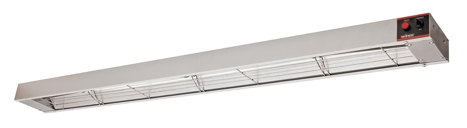 Winco ESH-60, 60-Inch Electric Strip Heater, 1400W, 12A, Commercial Grade Infrared Food Warmer, Pass-Through Stations Heating, ETL,Silver