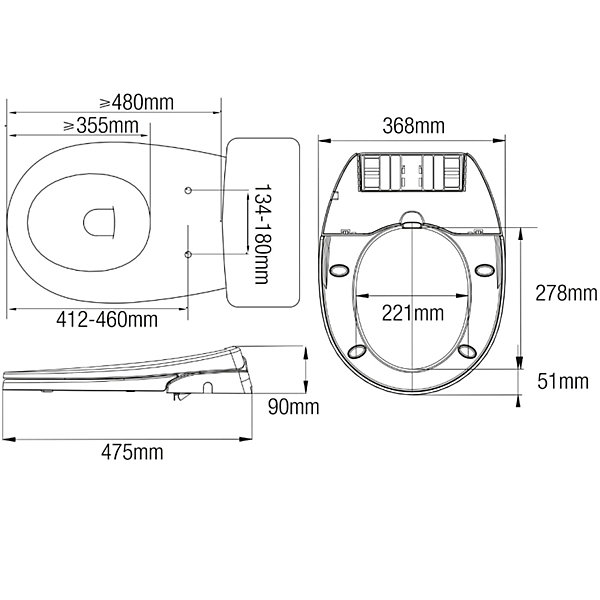 Abattant wc japonais - lavant non électrique pour cuvette ovale - Ozus