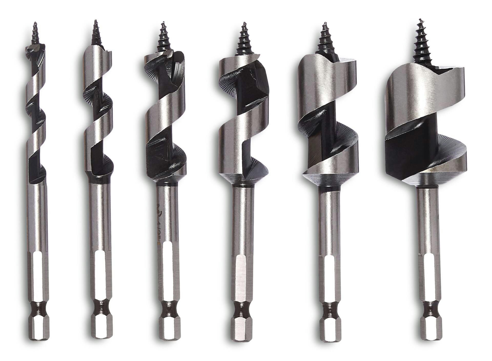 Mastercraft 4-1/2-in HCS Stubby Auger Bit Set for Wood, 6-pc