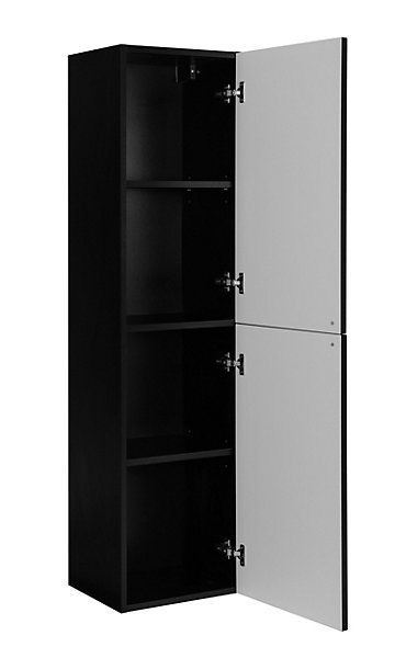 Meuble de salle de bain de style classique, noir, 35 x 136 x 27 cm, poignée argentée