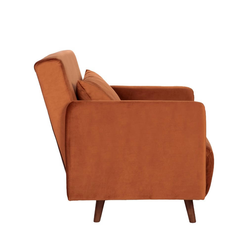 BELUSHI - Fauteuil convertible en velours rouille