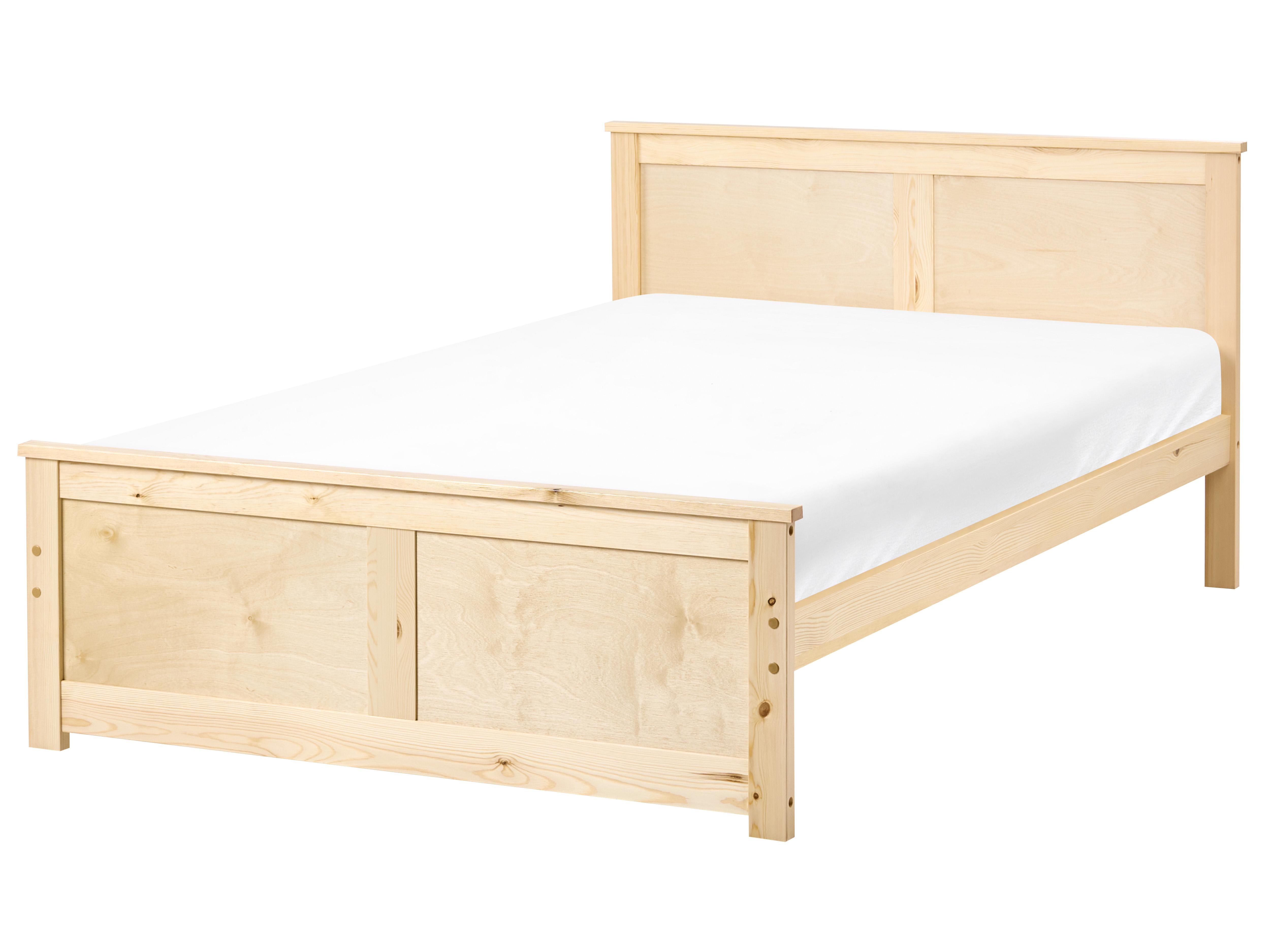 Bed Pine Wood DAUPHIN 120 x 200 cm (EU Small Double) Light Brown