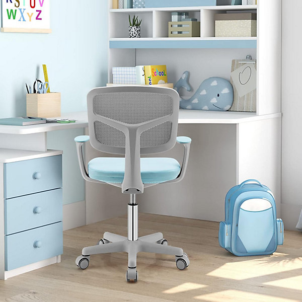 Chaise de Bureau Enfant Chaise étude avec Dossier Ergonomique et Siège Hauteur Réglable Capacité de Charge Max 150 Kg Bleu