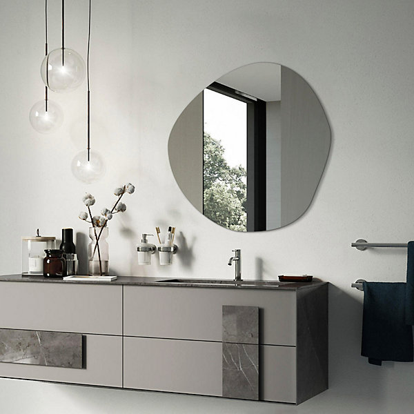 Miroir Mural Irrégulier Wallfluent 48 x 48 cm Miroir Asymétrique Décoratif Pour Salon